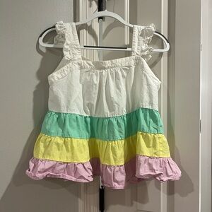 THML green purple and yellow peplum top